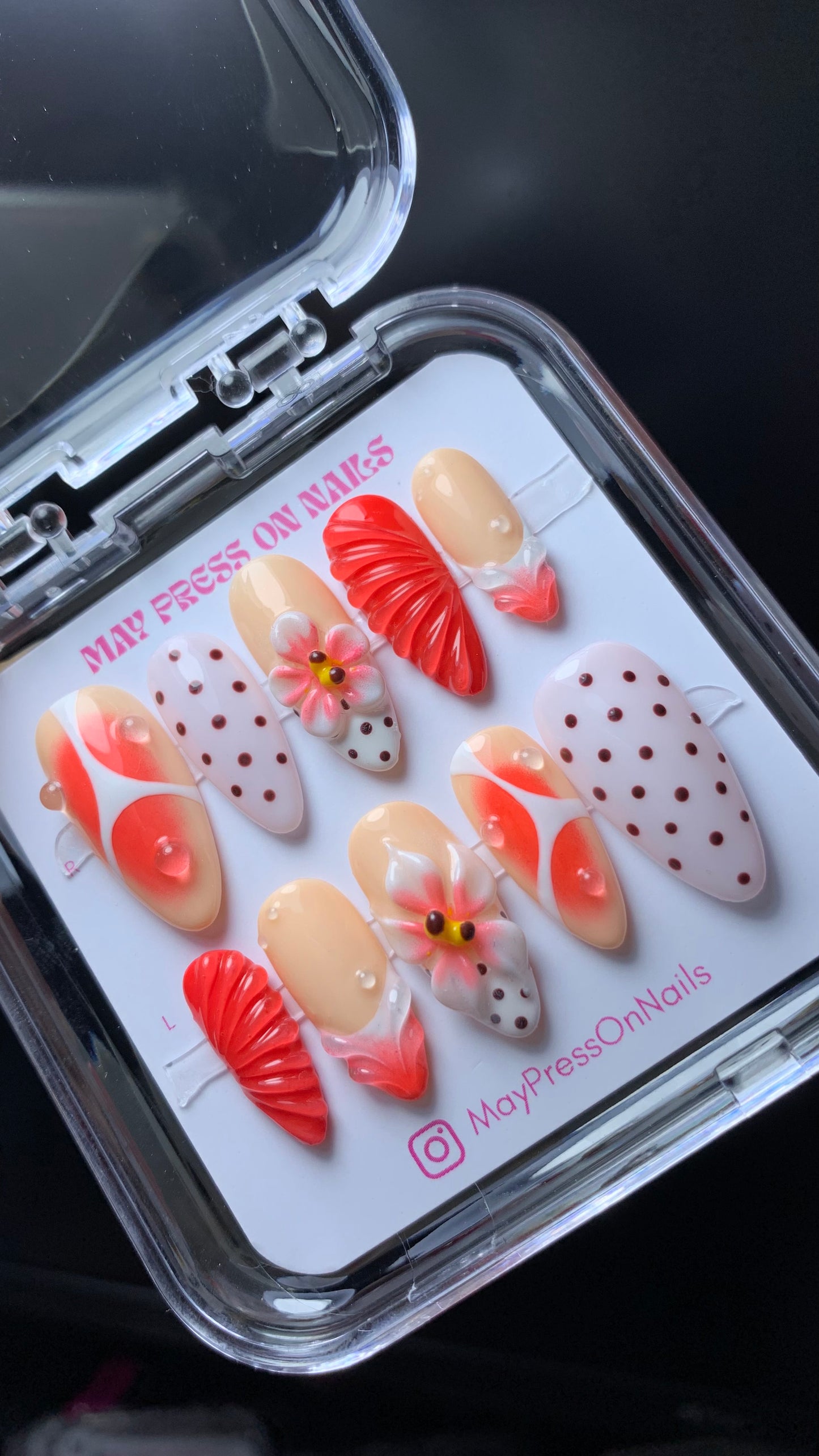 3D summer press-on nails M113