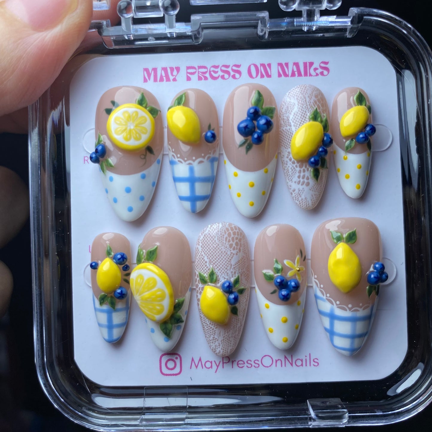 3D summer press-on nails M115