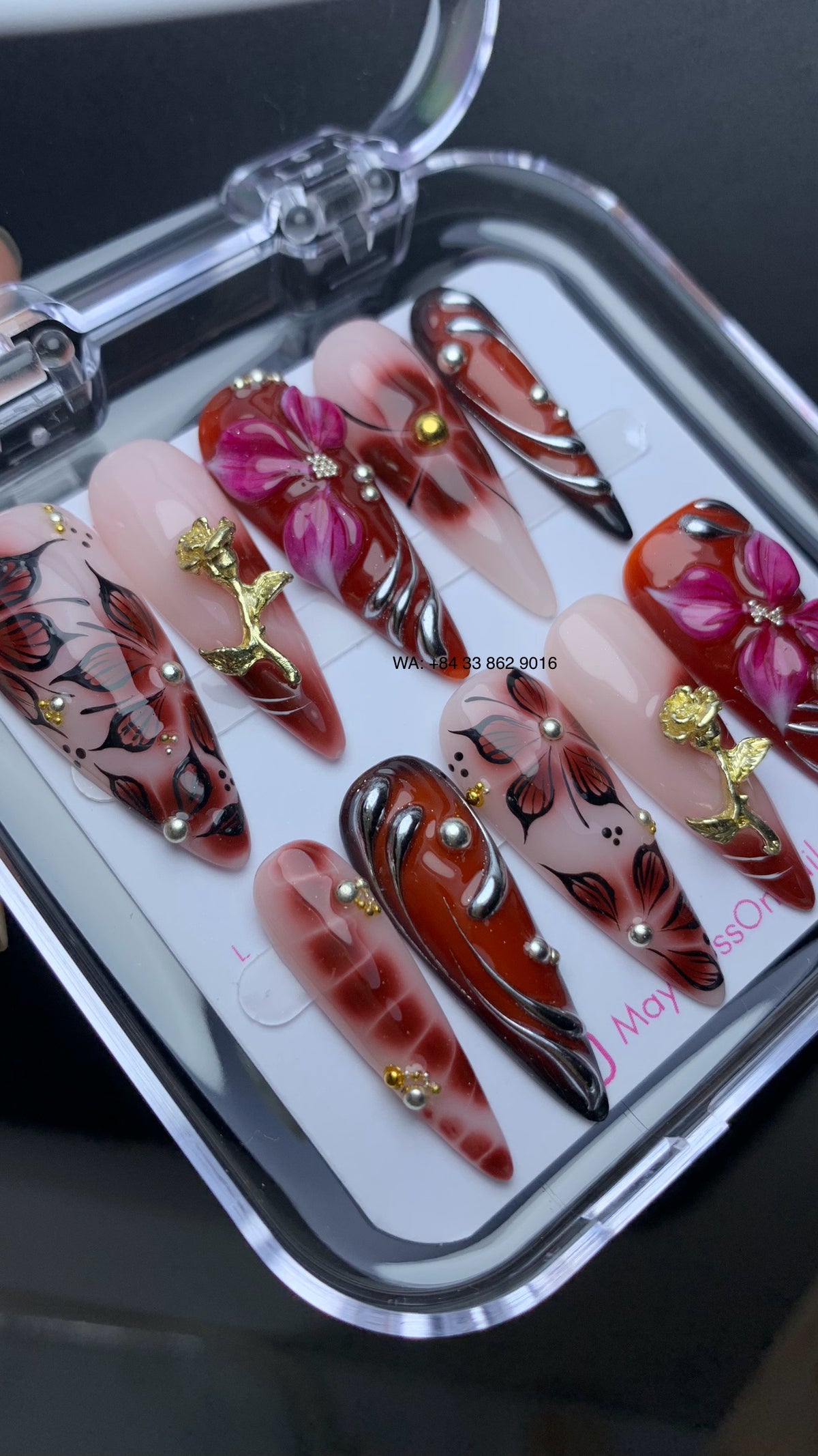 Autumn press on nails M13