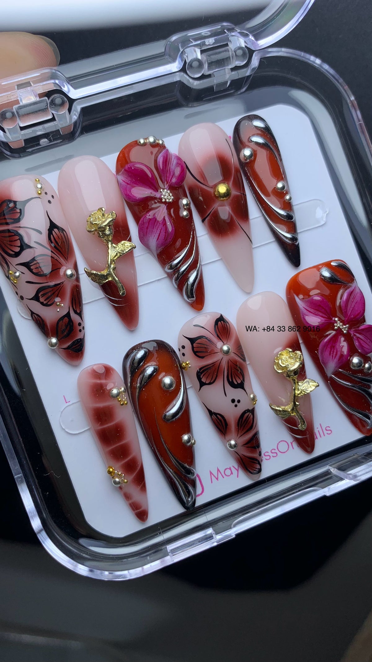 Autumn press on nails M13