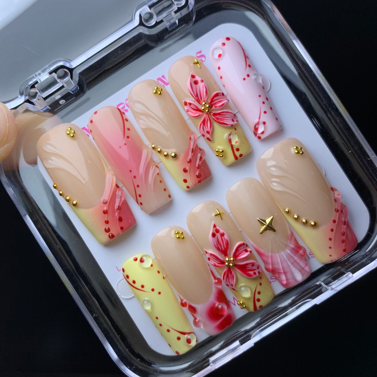 3D summer press-on nails M02