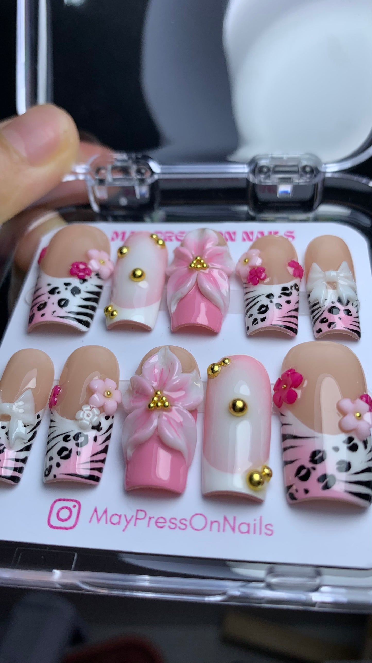 Summer press on nails M124