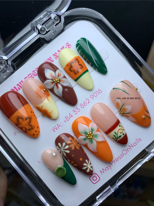 Autumn press on nails M22