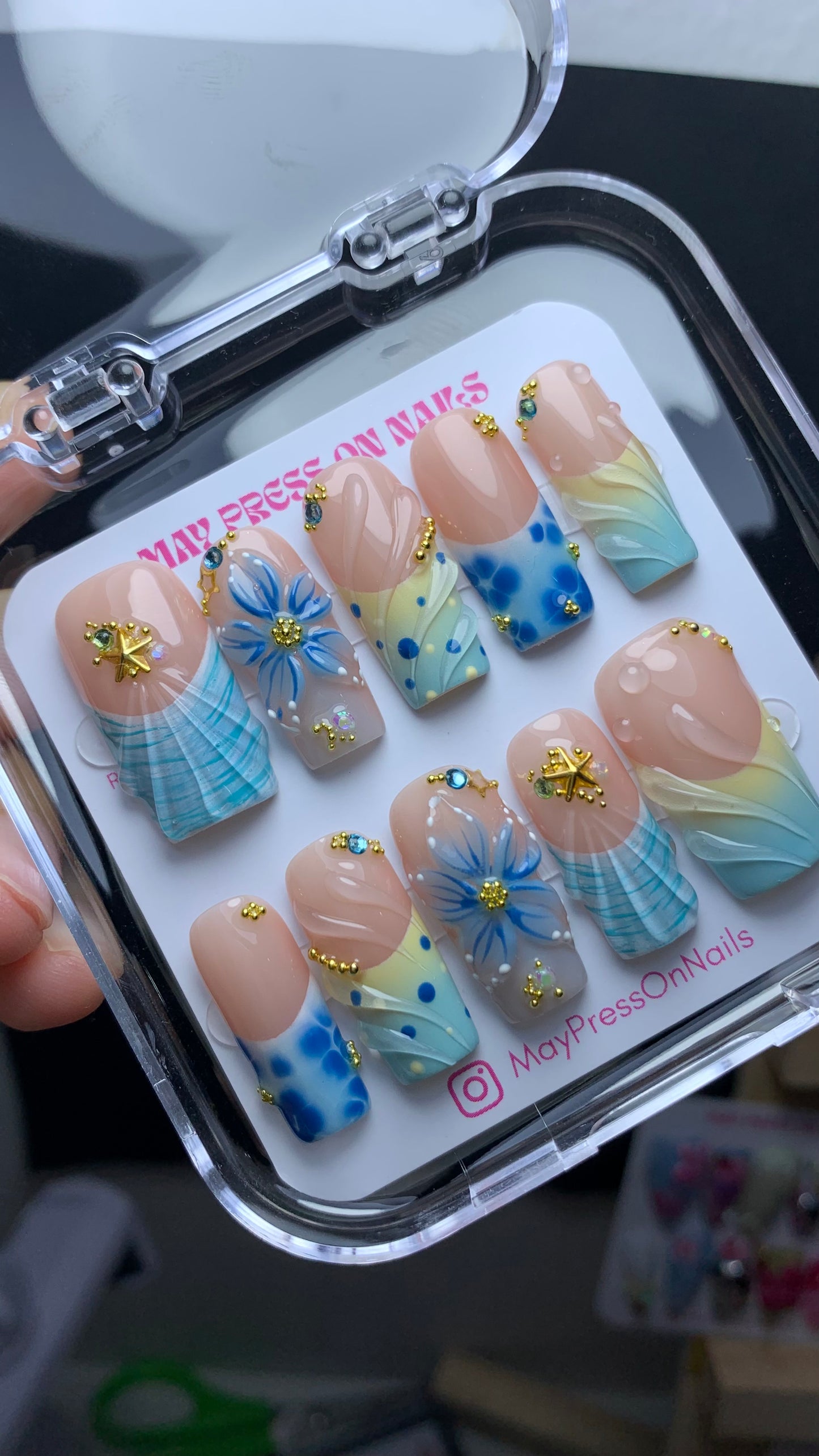 Summer press-on nails M121