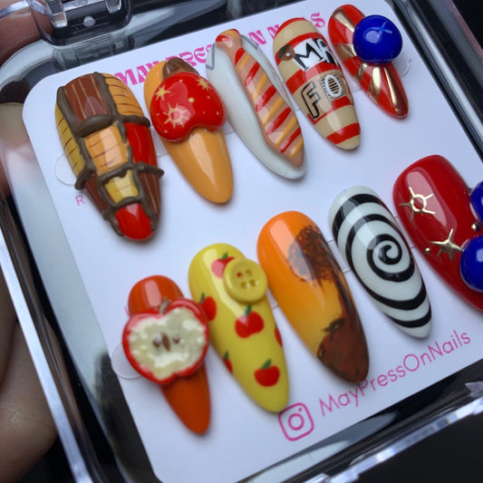 Autumn press on nails M08
