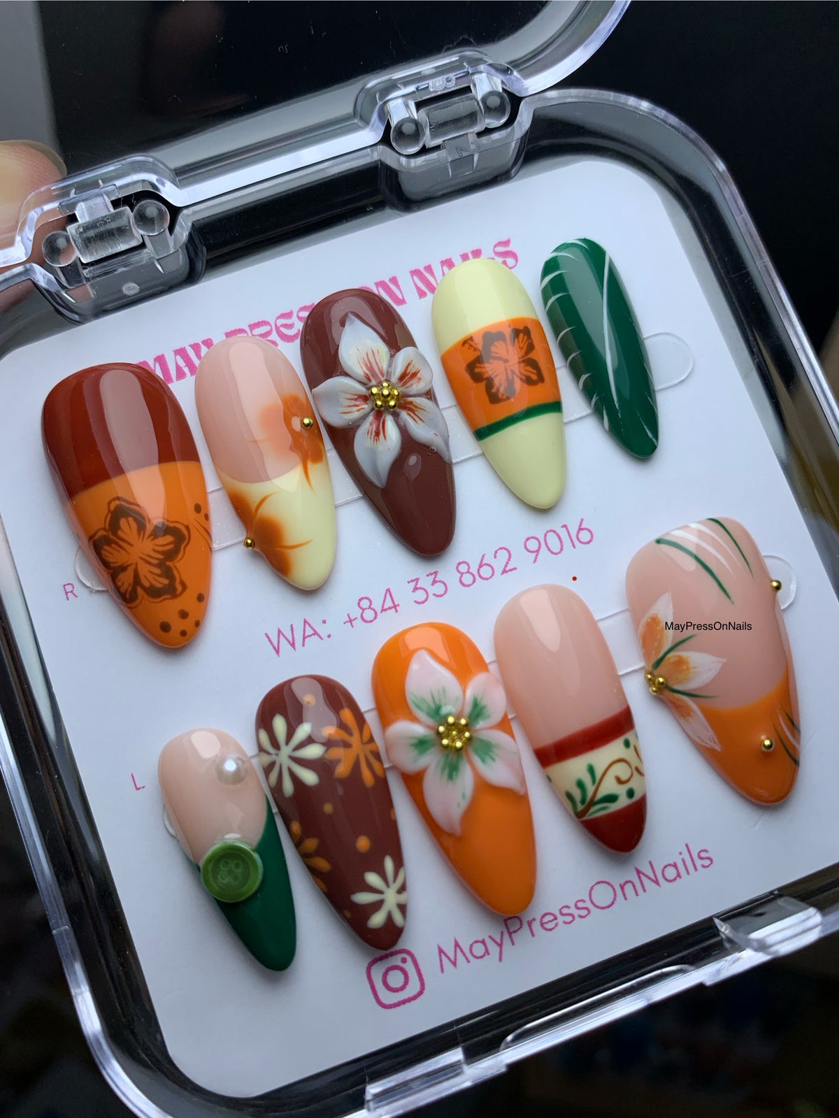 Autumn press on nails M22