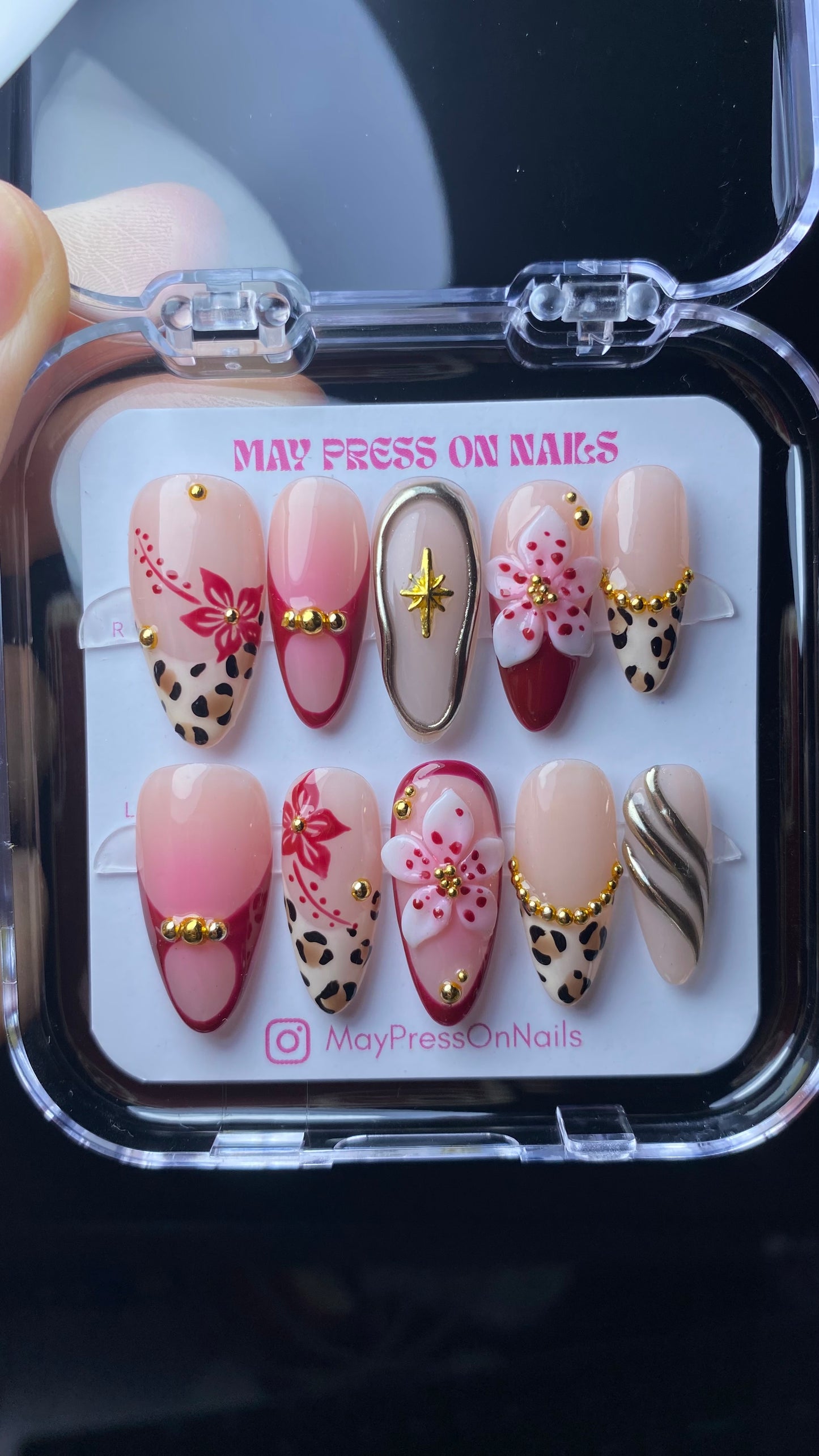 3D summer press on nails M118