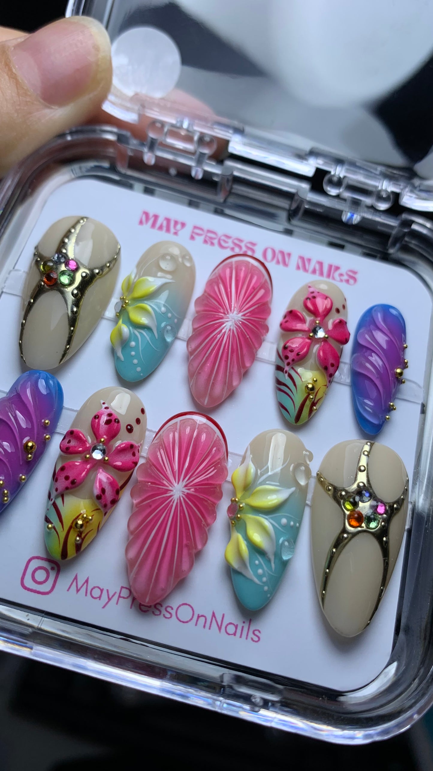 3D Summer Press-On Nails M08