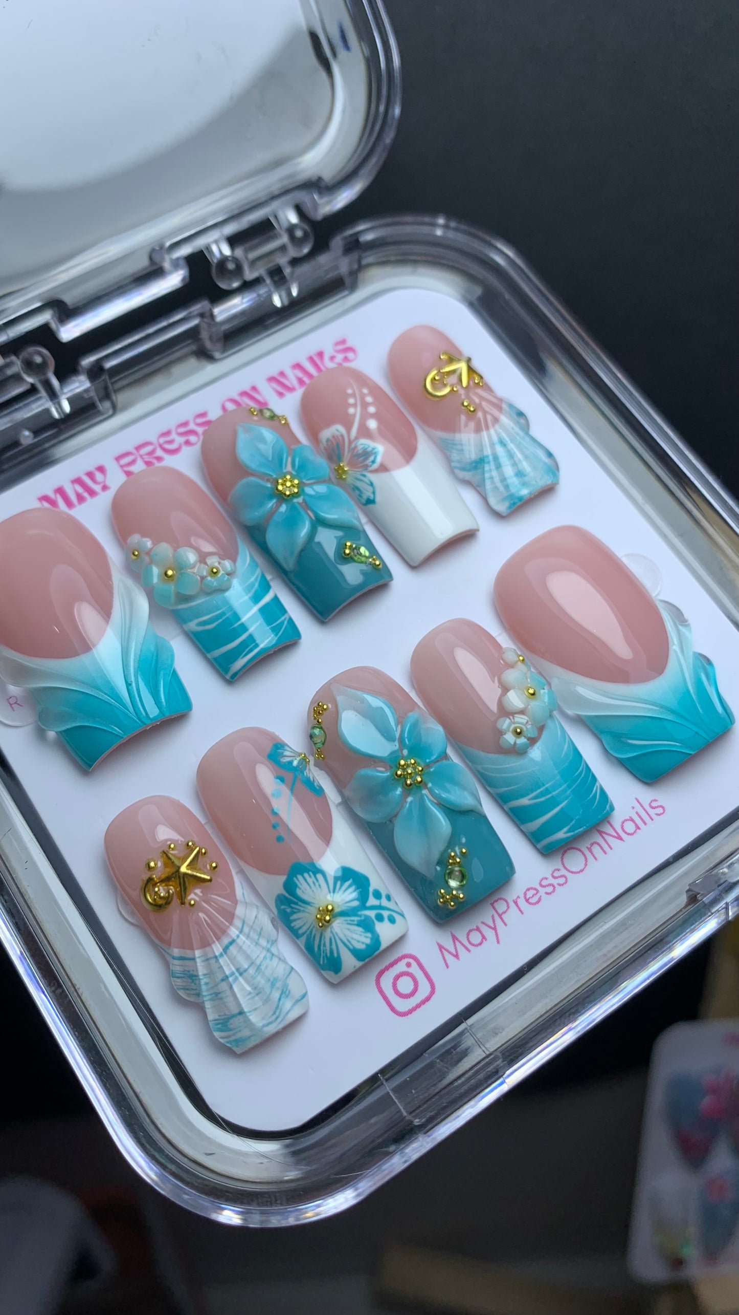Summer press-on nails M123