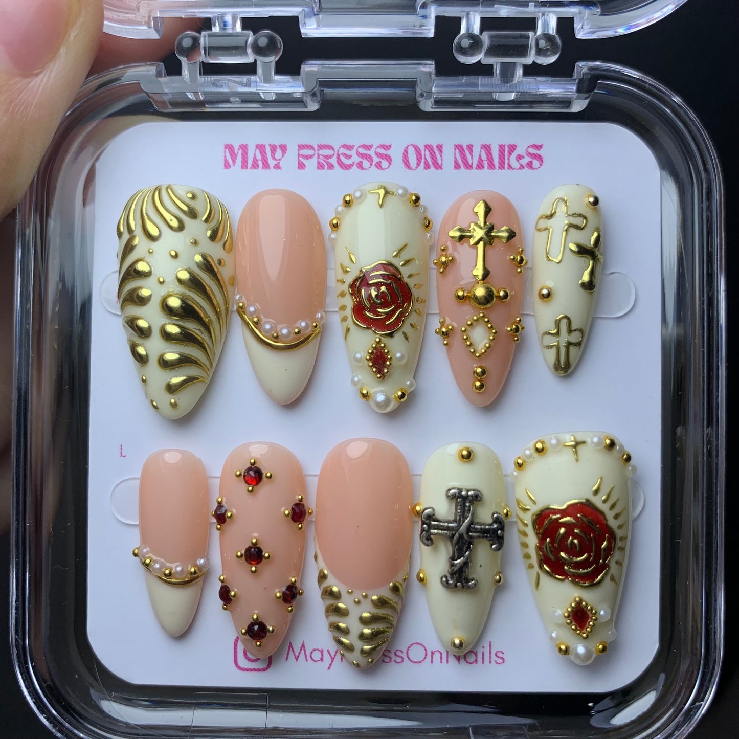 Autumn press-on nails M05