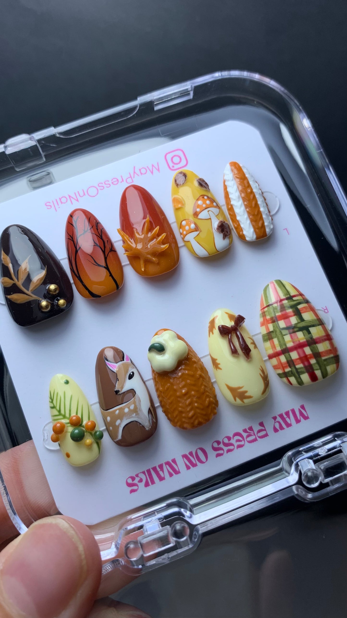 Autumn press on nails M11