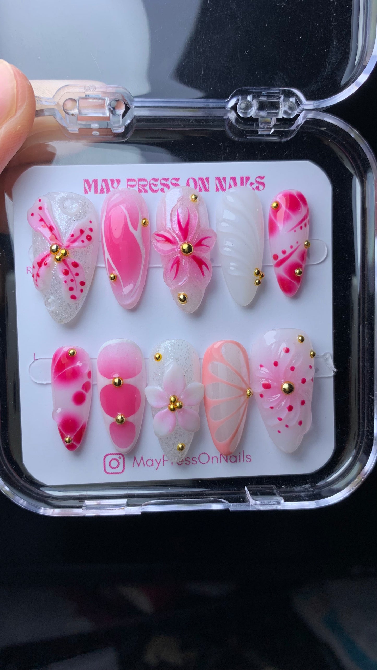 3D Floral Summer Press-On Nails
