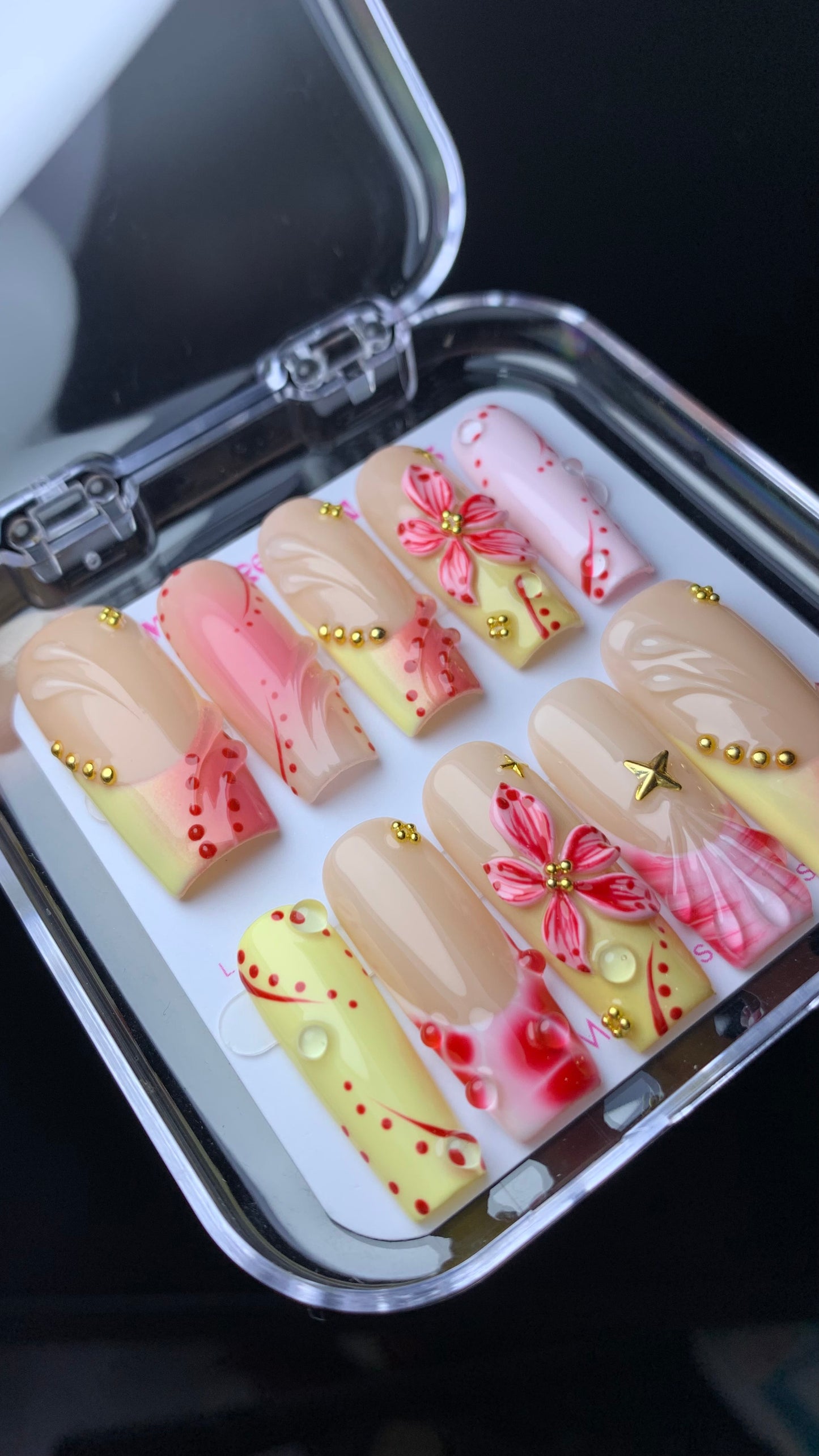 3D summer press-on nails M02