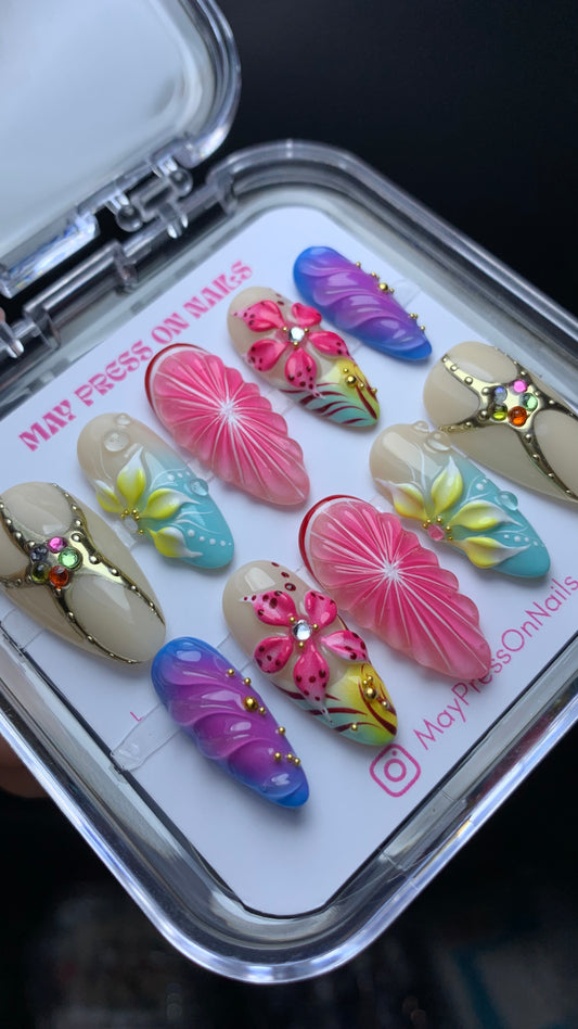 3D Summer Press-On Nails M08