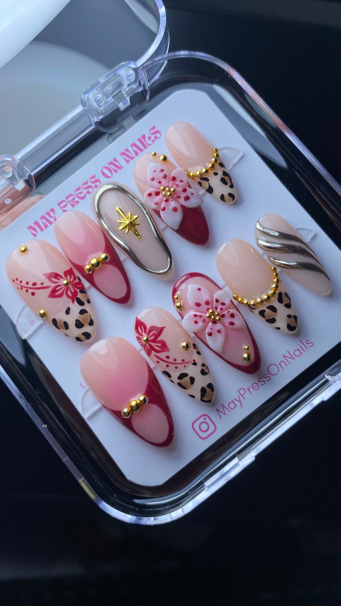 3D summer press on nails M118