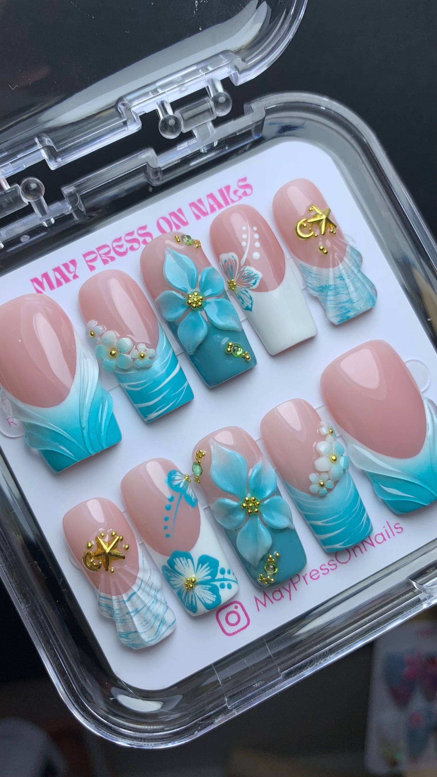 Summer press-on nails M123