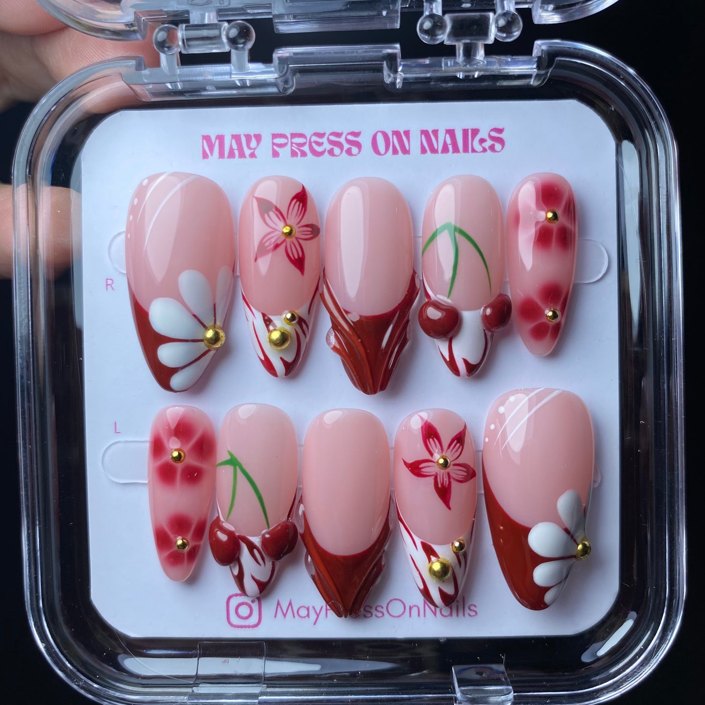 3D summer press-on nails M120