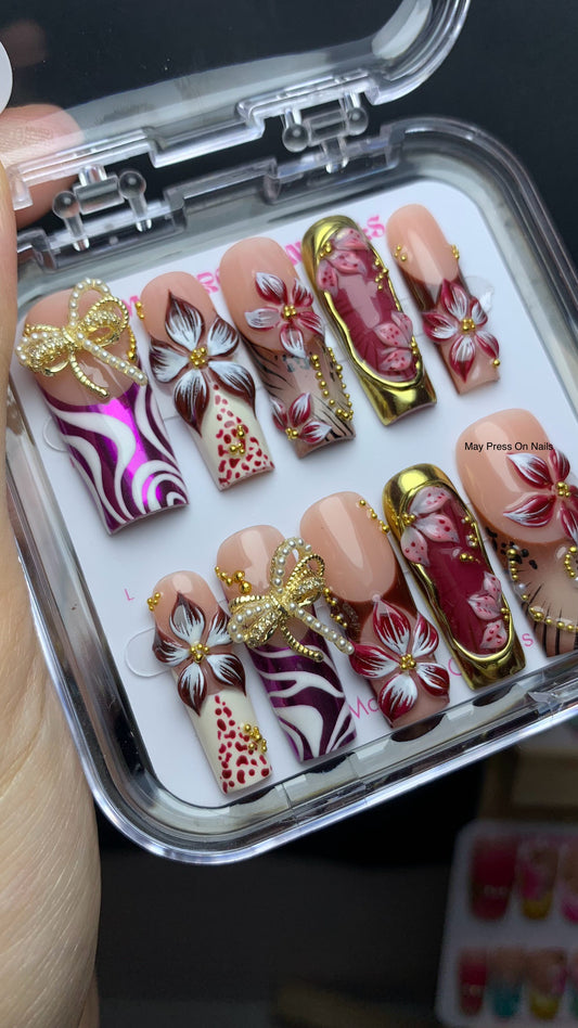 Autumn press-on nails M14
