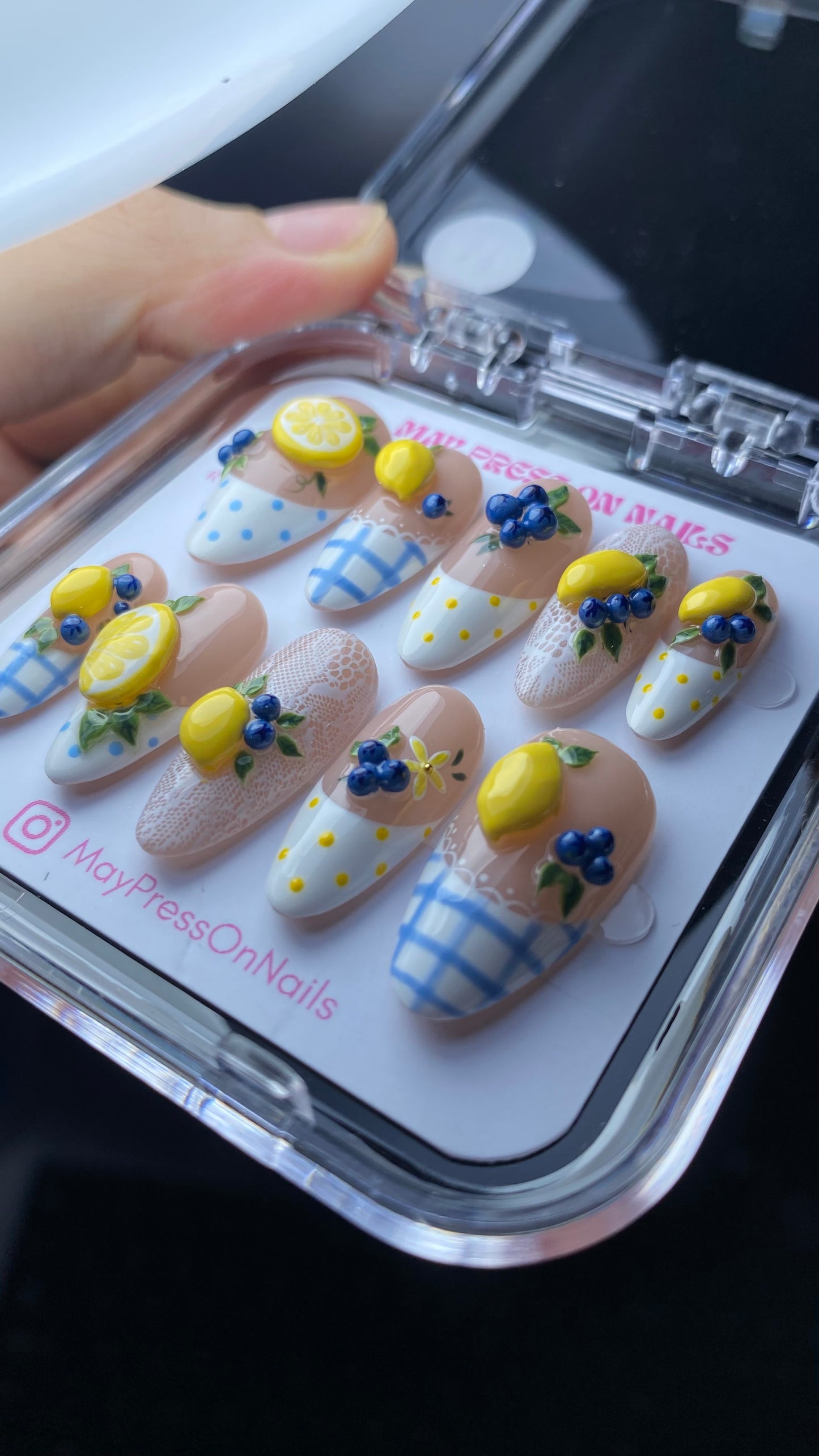3D summer press-on nails M115