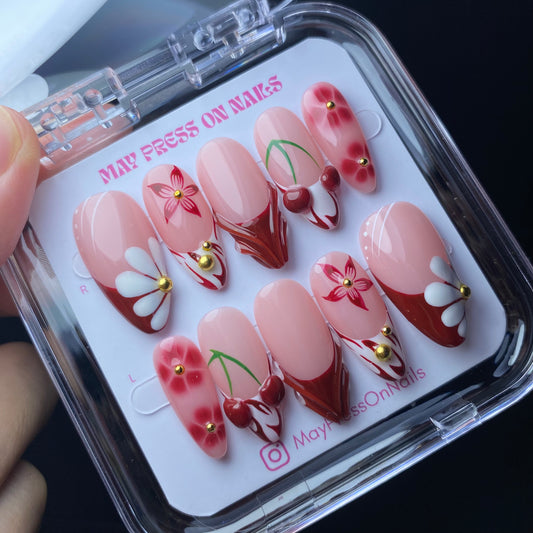 3D summer press-on nails M120