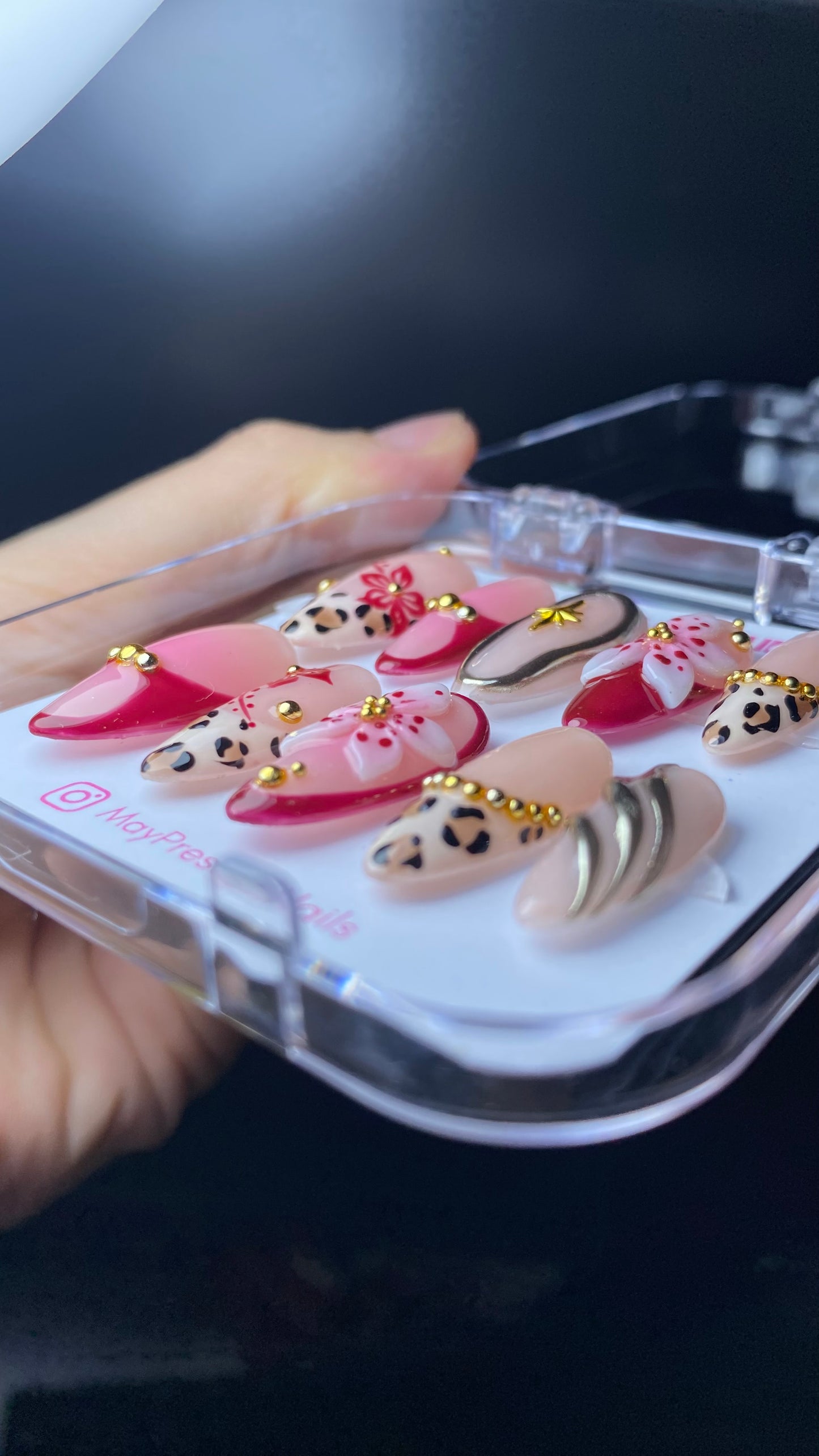 3D summer press on nails M118