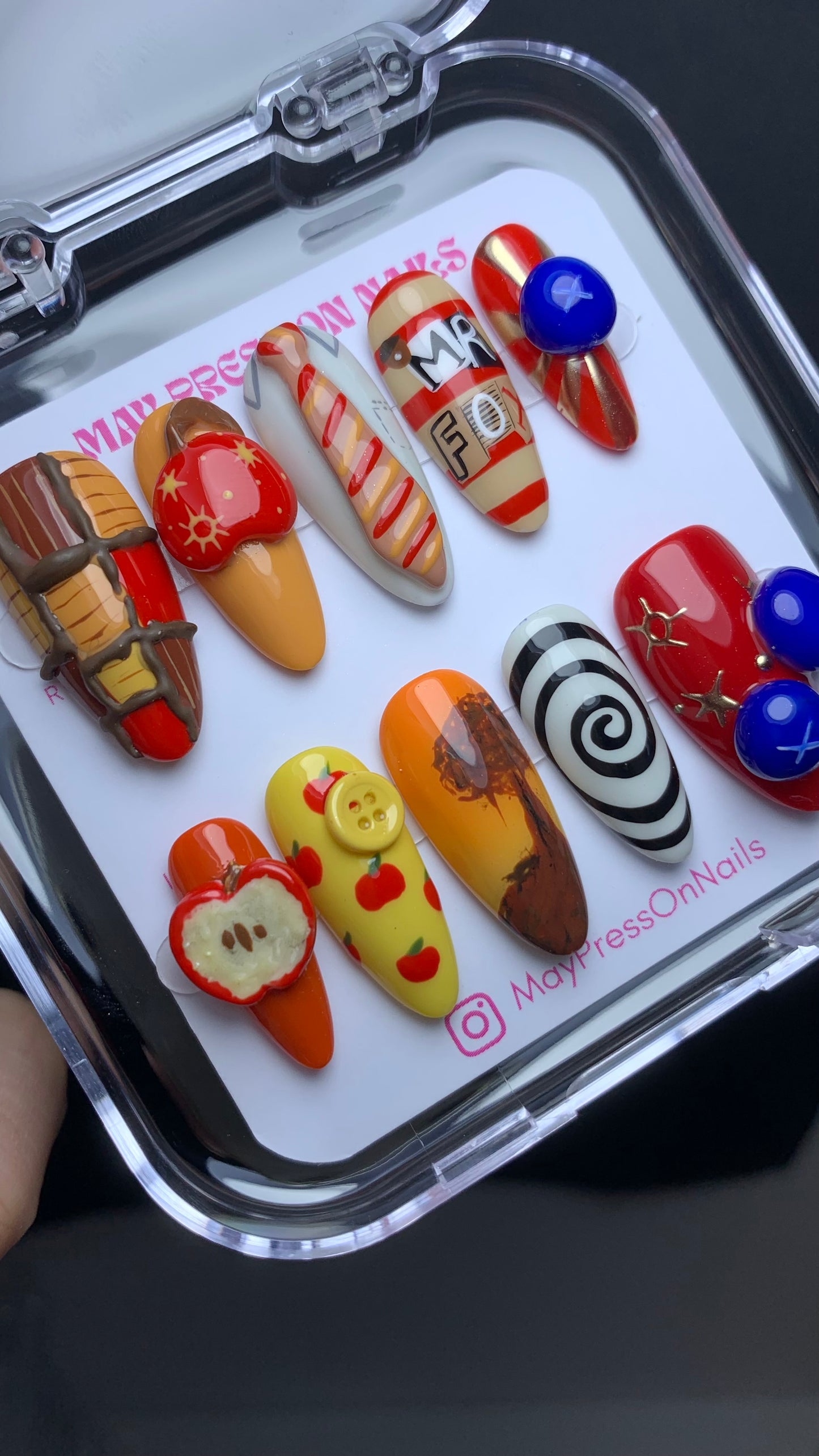 Autumn press-on nails M08