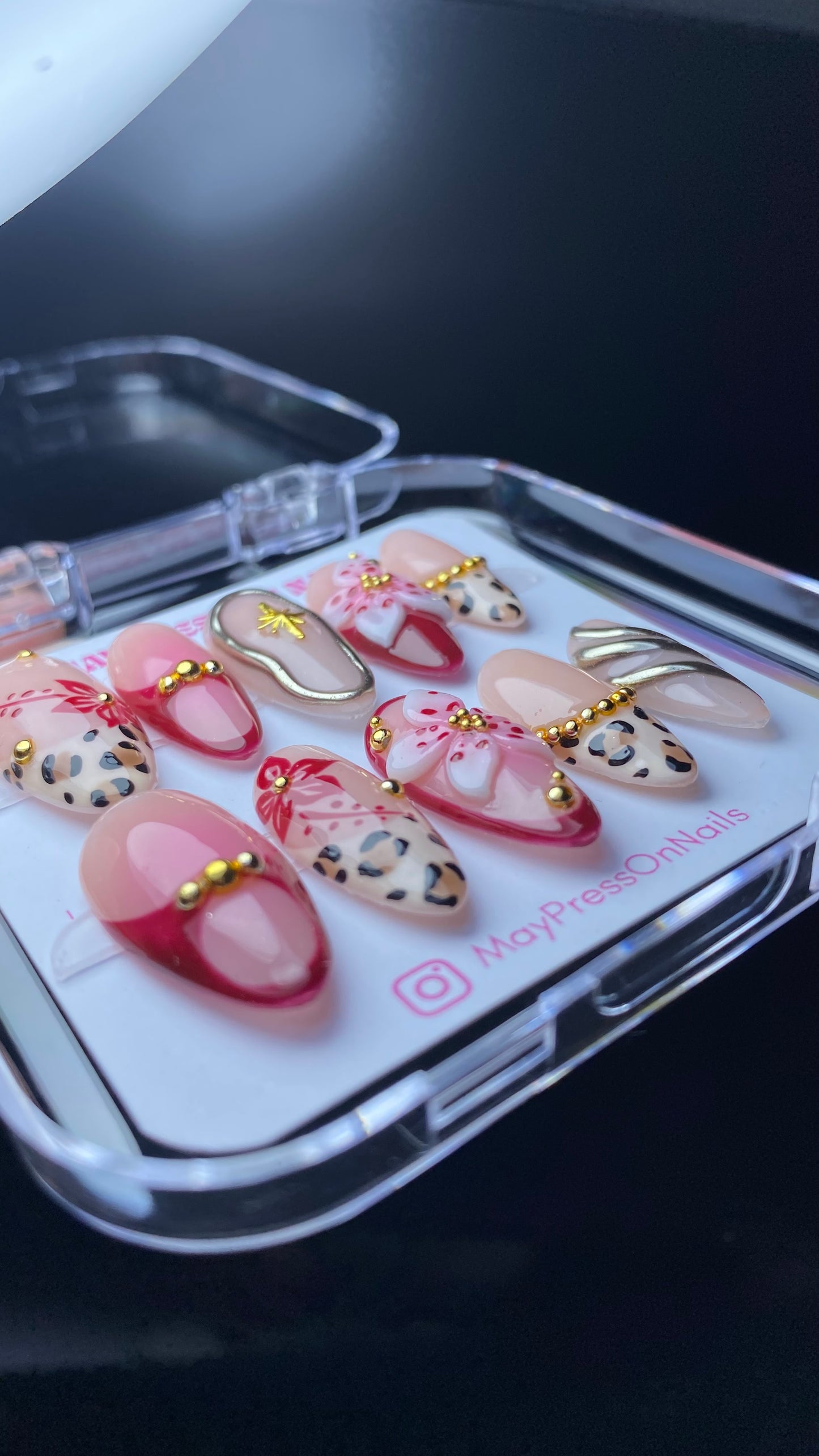 3D summer press on nails M118