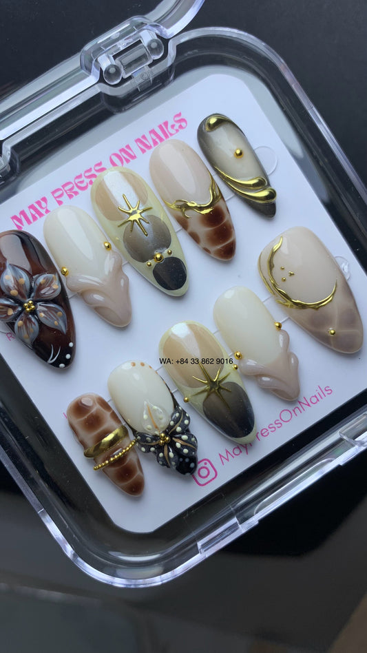 Autumn press-on nails M14