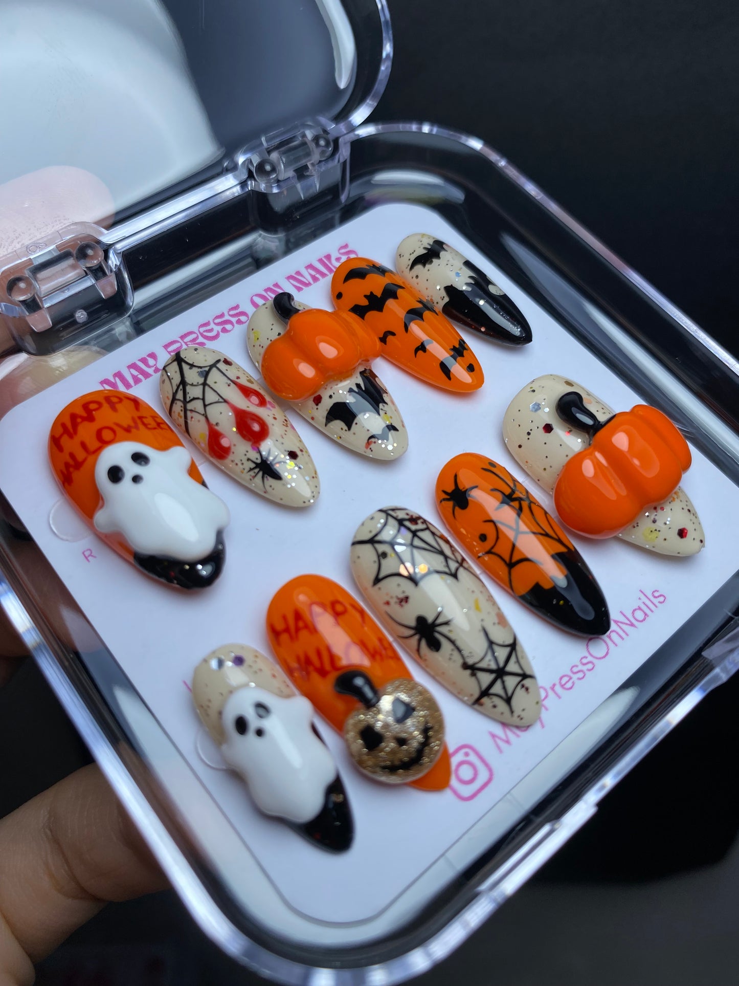Autumn press-on nails M14