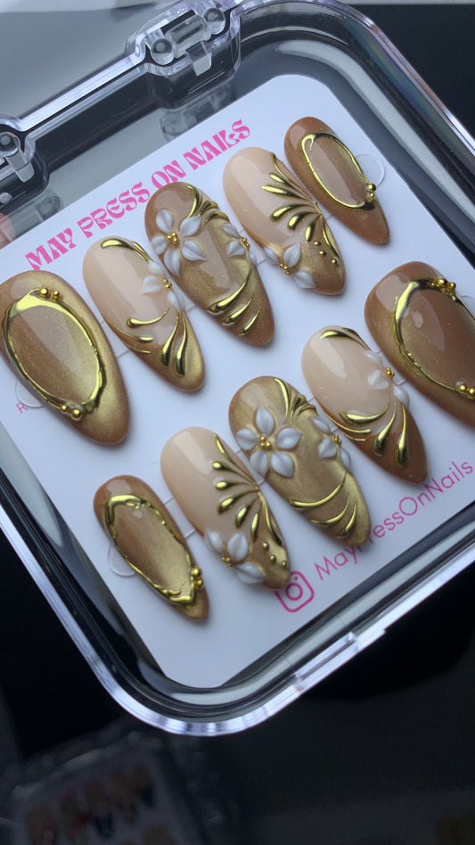 Autumn press on nails M03