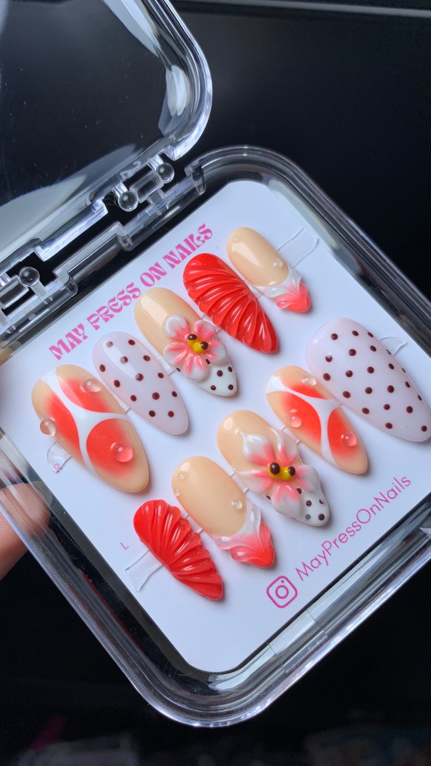 Summer press on nails M124
