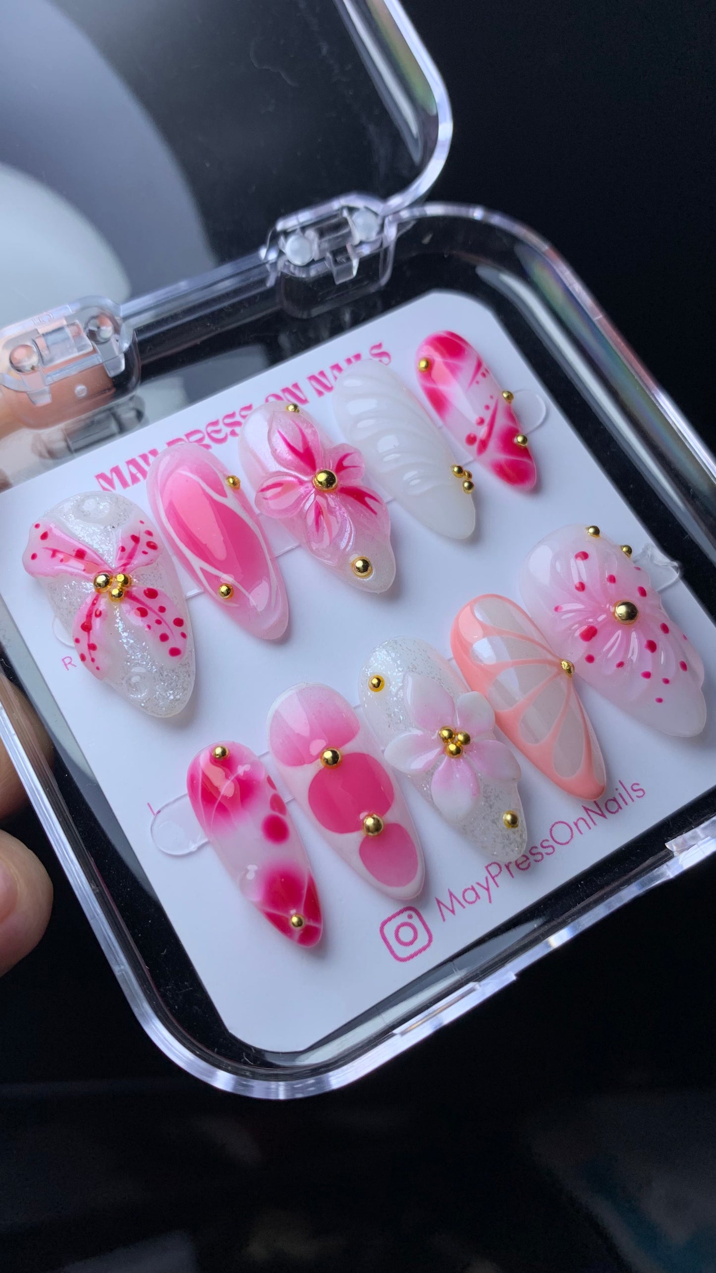3D Floral Summer Press-On Nails