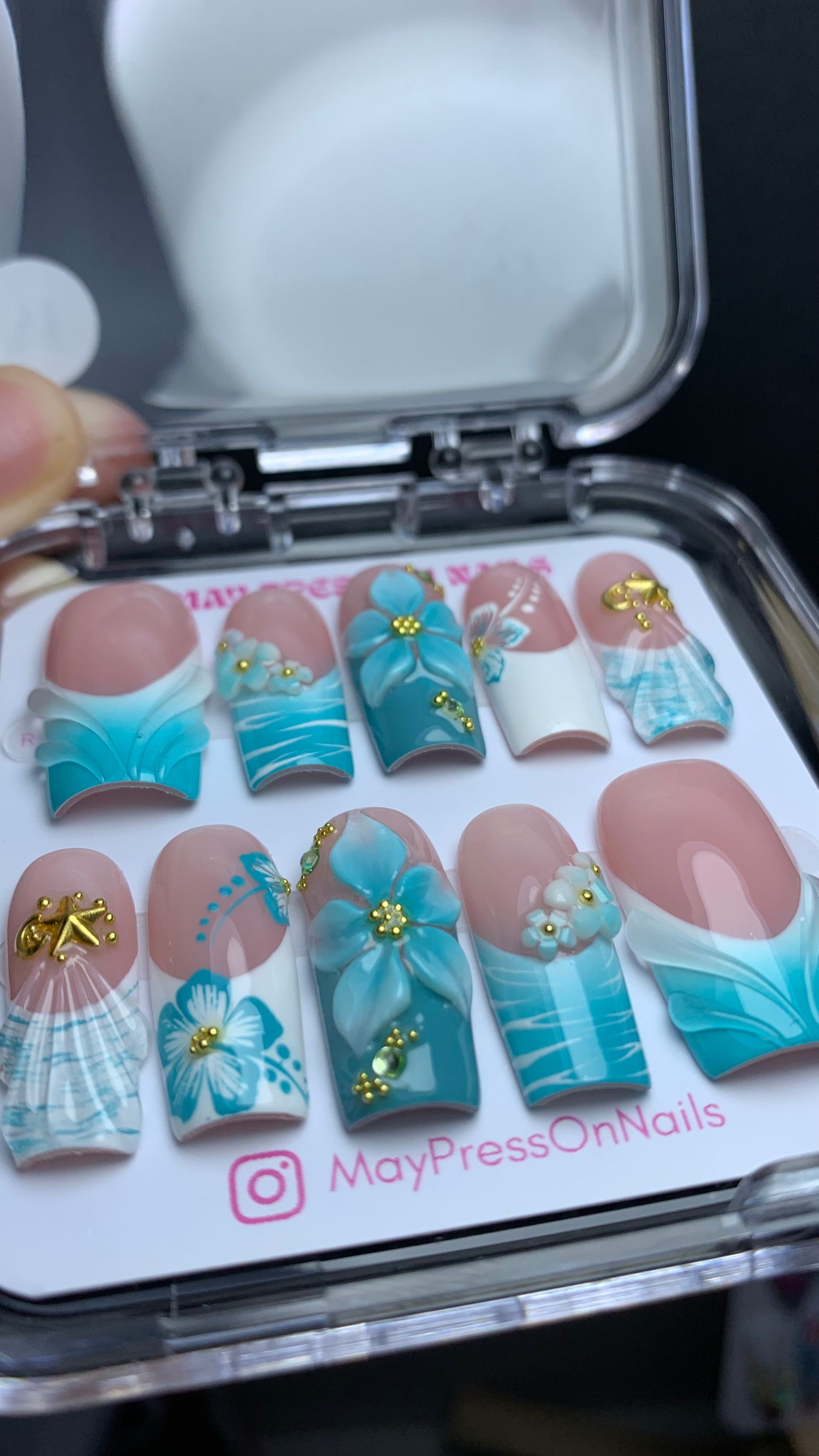 Summer press-on nails M123