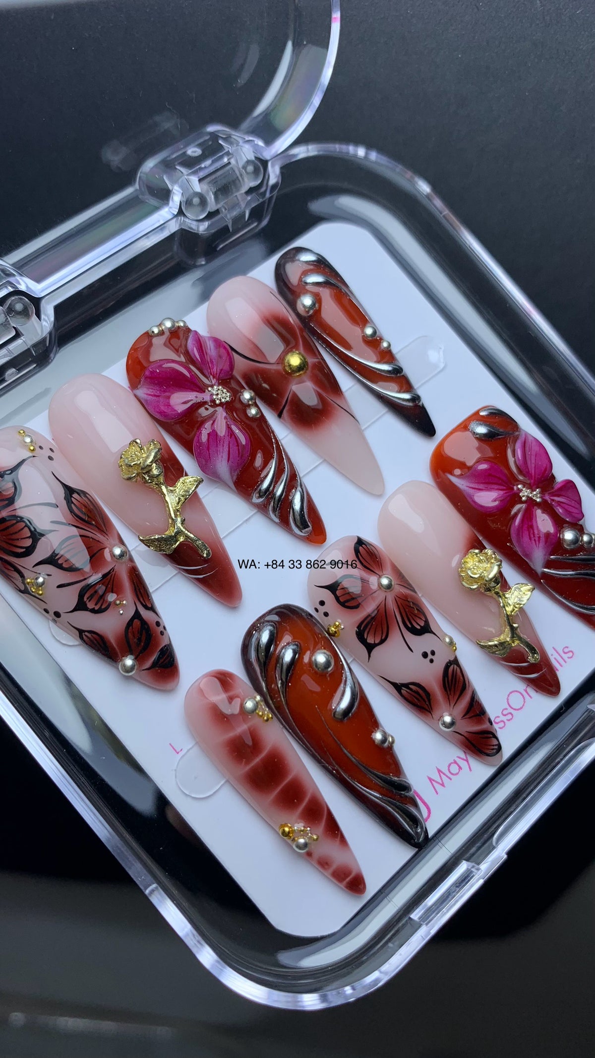 Autumn press on nails M13