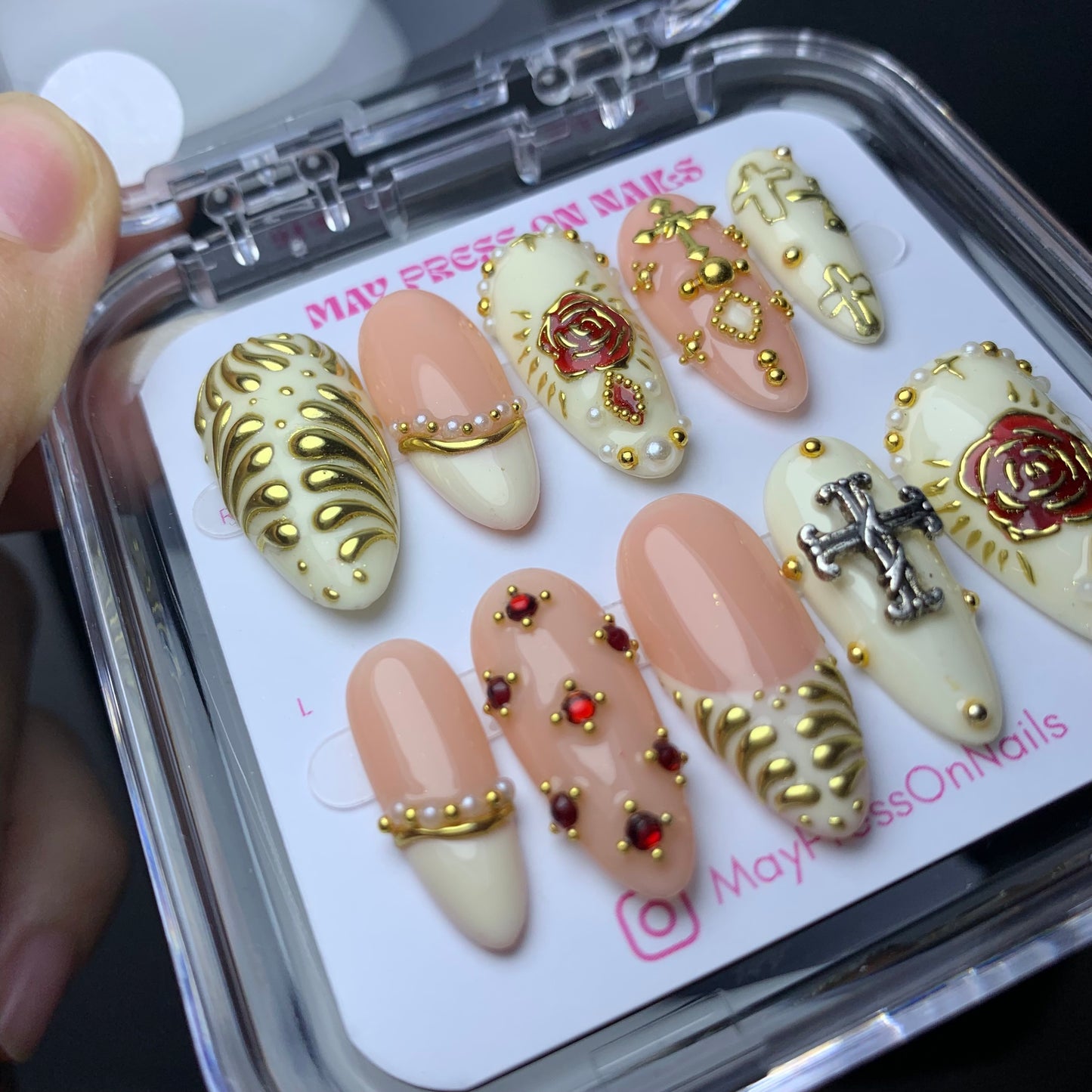 Autumn press-on nails M05