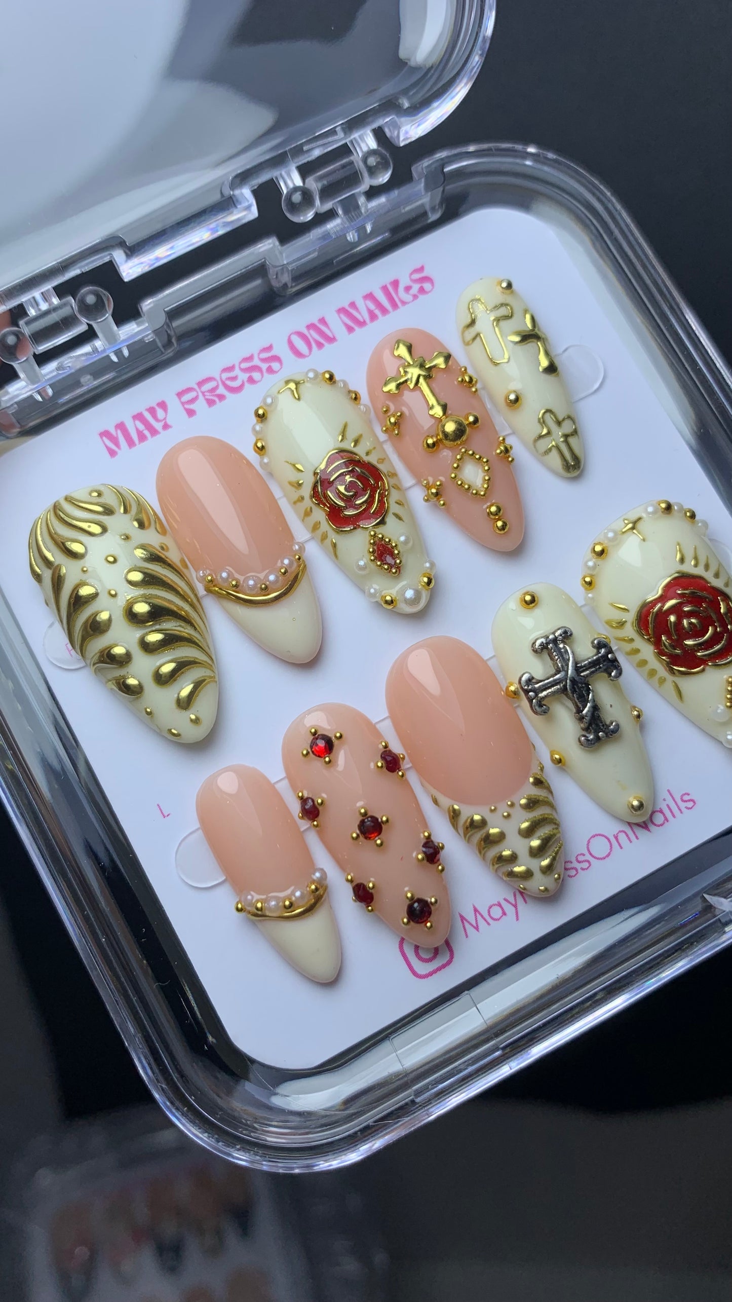 Autumn press-on nails M05