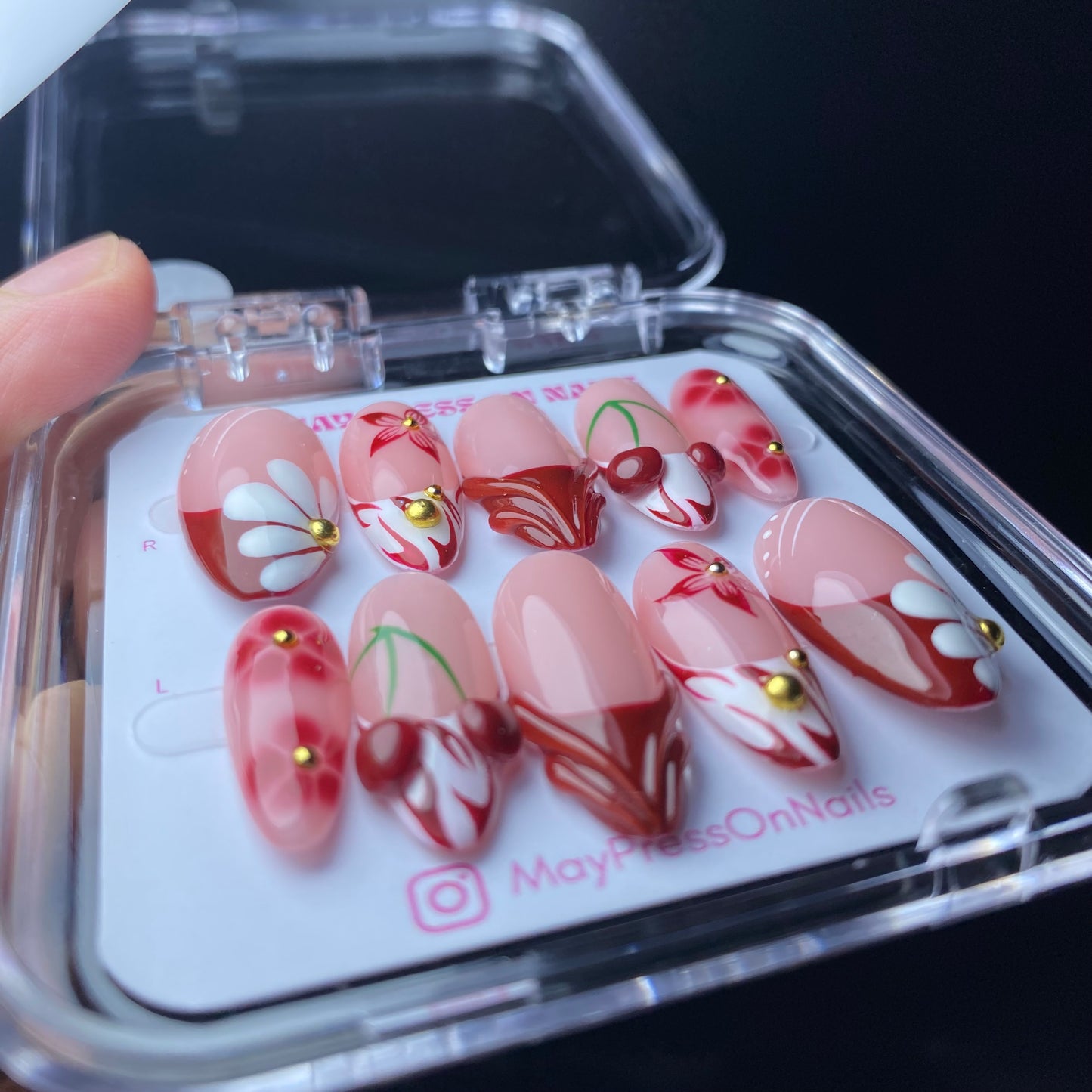 3D summer press-on nails M120