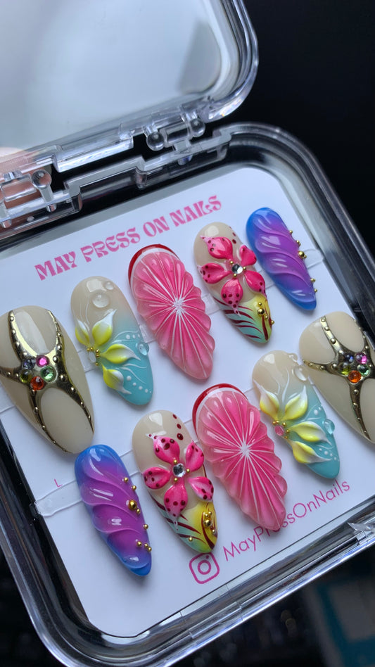 3D Summer Press-On Nails M08
