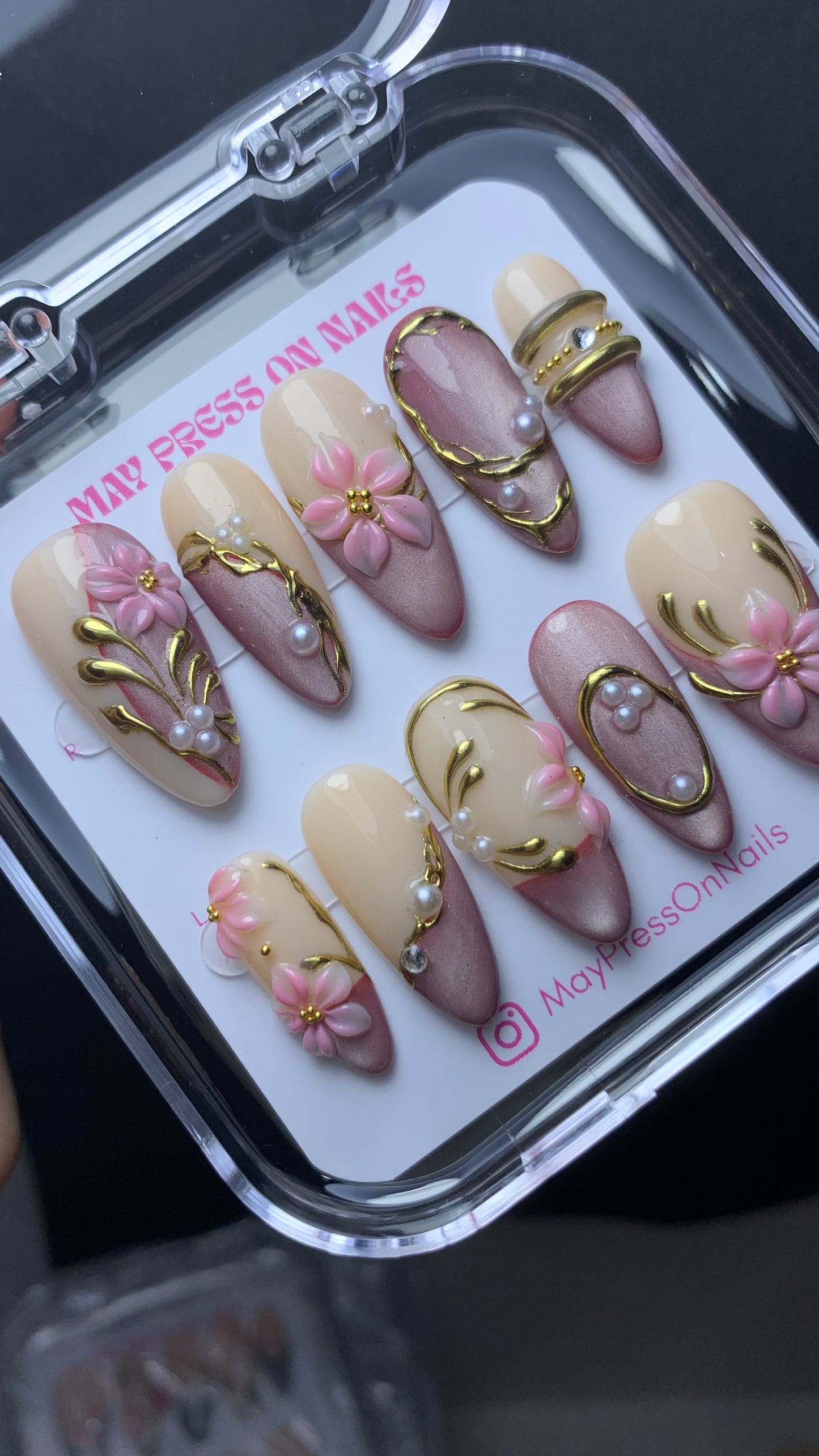 Autumn press-on nails M06
