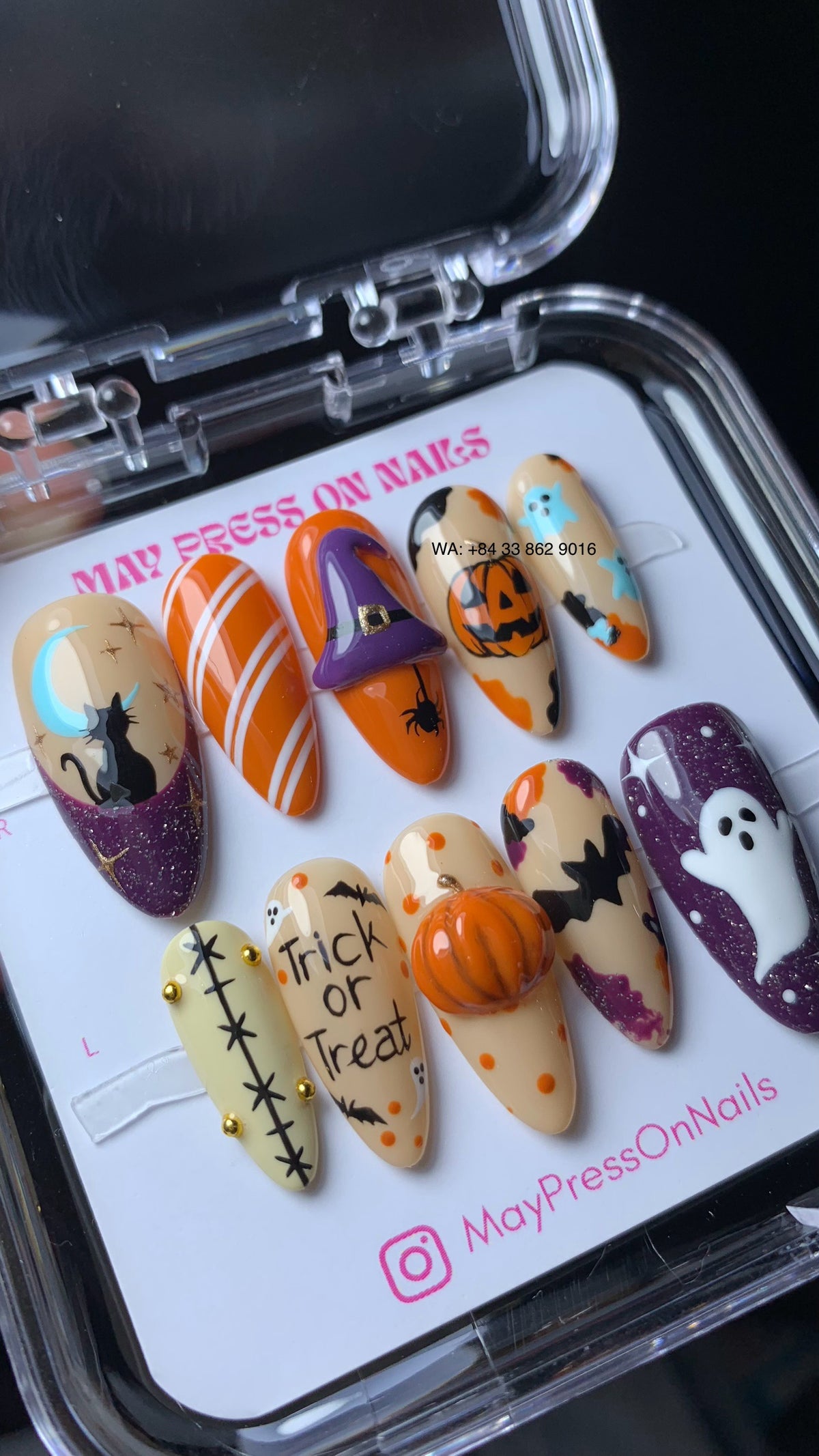 Halloween press on nails M23